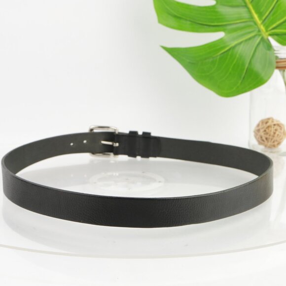 Levis Mens Belt Size 42 Pebbled Black Leather 1 1/4" Width Barrel Buckle Casual - Picture 4 of 12